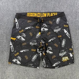 Dixxon Flannel Co Low Places Board Shorts Men 40 Lowrider Car Print Black Yellow